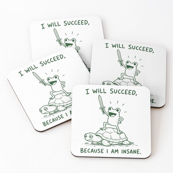 Item preview, I Will Succeed Because I Am Insane Funny Frog On Turtle designed and sold by gunaone-design.