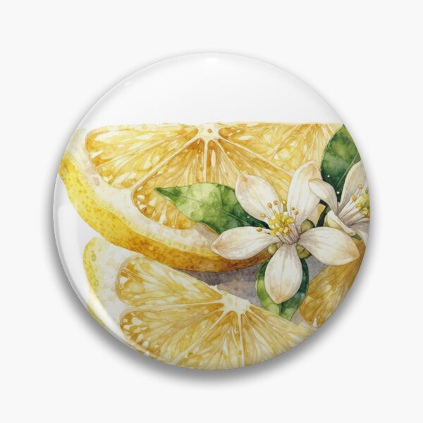 Item preview, Lemon flowers and slices watercolor designed and sold by WildArtIT.