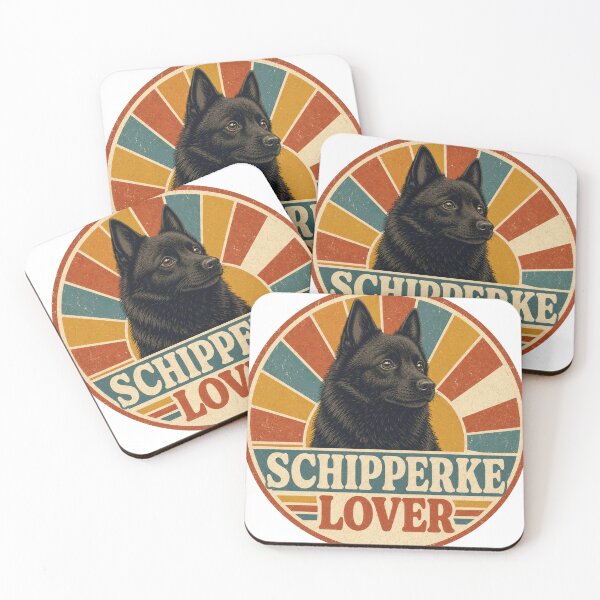 Item preview, Schipperke Retro Sunset Emblem Schipperke Lover designed and sold by BoosterShop.