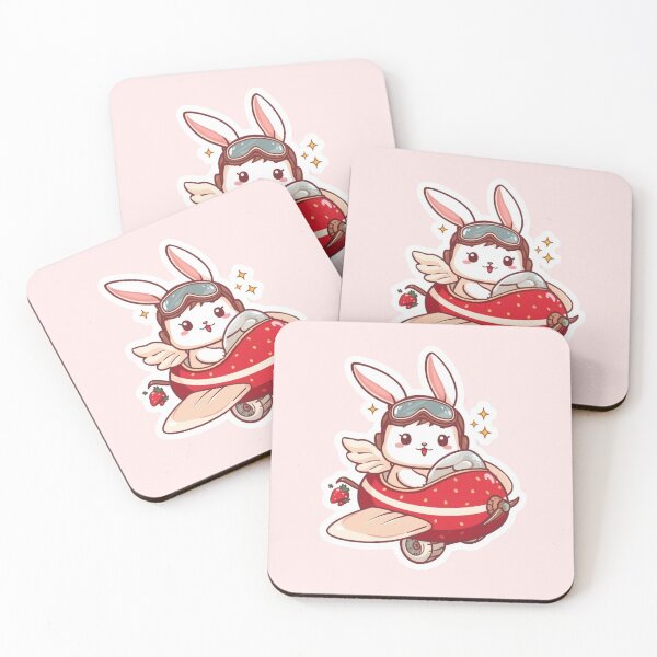 Item preview, Strawberry Pilot Bunny Cute Kawaii Sticker – Adorable Flying Berry Mascot designed and sold by Stylestickers55.