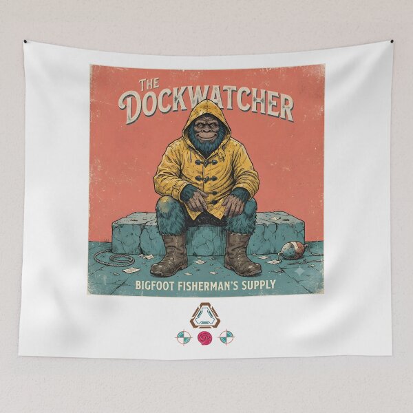Item preview, The Dockwatcher - Bigfoot Fisherman's Supply Vintage Bigfoot in Yellow Raincoat designed and sold by Whimsy Trail Co.