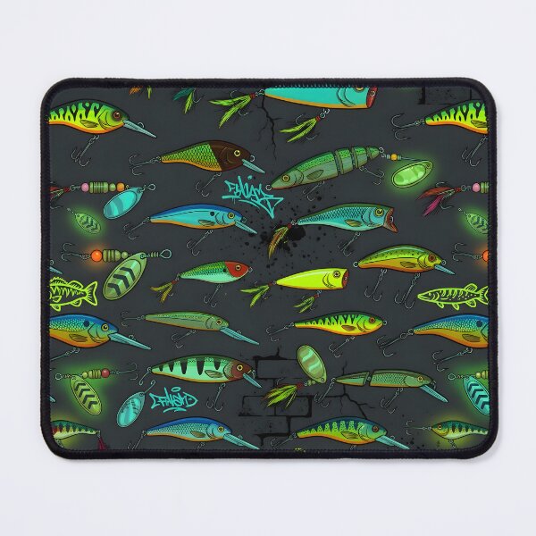 Item preview, Street Fishing Urban Lures Seamless Pattern designed and sold by ThirdShiftLab.
