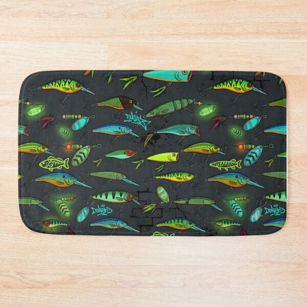 Item preview, Street Fishing Urban Lures Seamless Pattern  designed and sold by ThirdShiftLab.