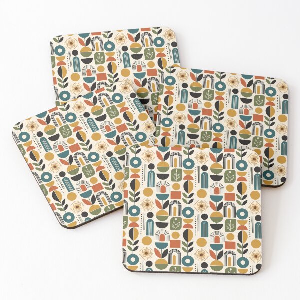 Item preview, Mid Century Modern Geometric Botanical Pattern designed and sold by BROHLine Studio.