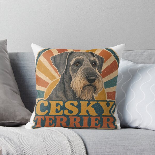 Item preview, Cesky Terrier Retro Sunset Emblem Cesky Terrier Mom designed and sold by BoosterShop.