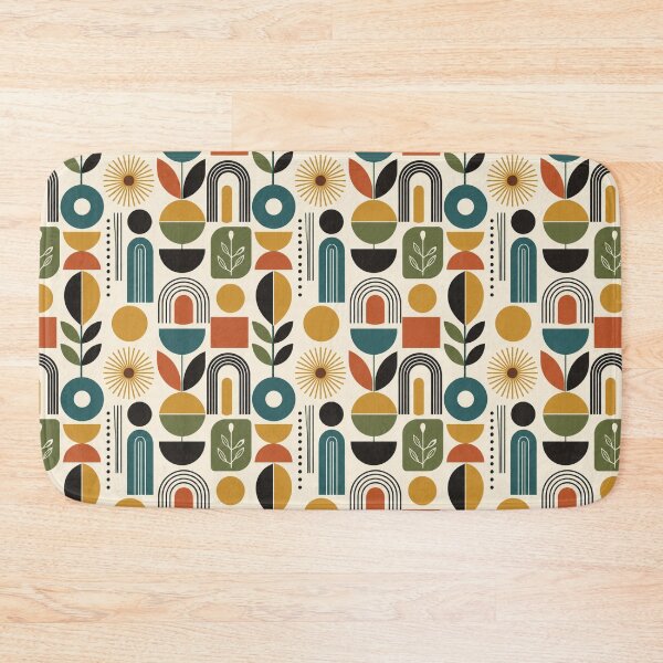 Item preview, Mid Century Modern Geometric Botanical Pattern designed and sold by BROHLine Studio.