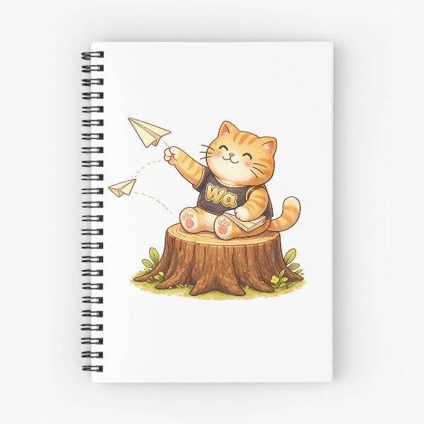 Item preview, Kawaii Orange Cat Flying Paper Airplanes Cute Cartoon Animal Design designed and sold by Wawa5656.