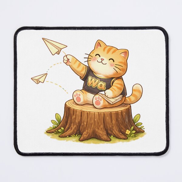 Item preview, Kawaii Orange Cat Flying Paper Airplanes Cute Cartoon Animal Design designed and sold by Wawa5656.