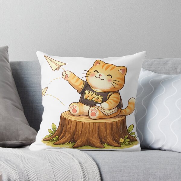 Item preview, Kawaii Orange Cat Flying Paper Airplanes Cute Cartoon Animal Design designed and sold by Wawa5656.