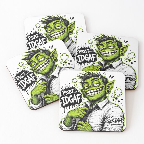 Item preview, Sarcastic Green Goblin - PSSST IDGAF Attitude designed and sold by GHOSTFABRIC.