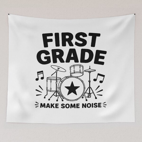 Item preview, First Grade Make Some Noise 1st Grade Drums Rock and Roll - Back To School Kids designed and sold by gunaone-design.
