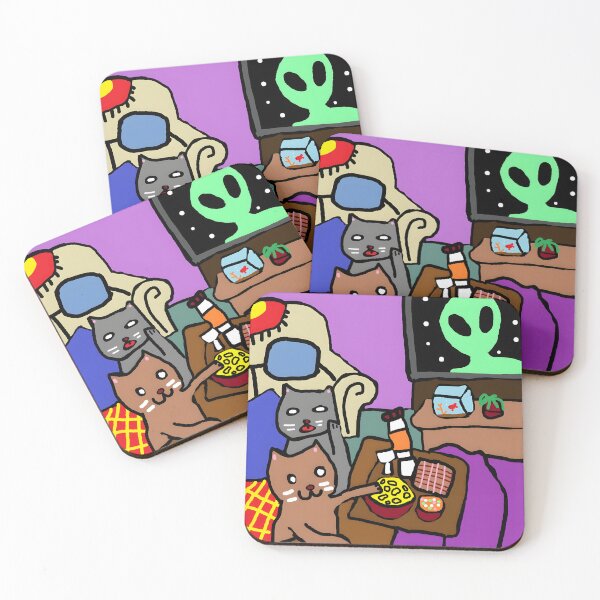 Item preview, Cats Watching Aliens Instead of Going to Bed designed and sold by Romeo-Circle.