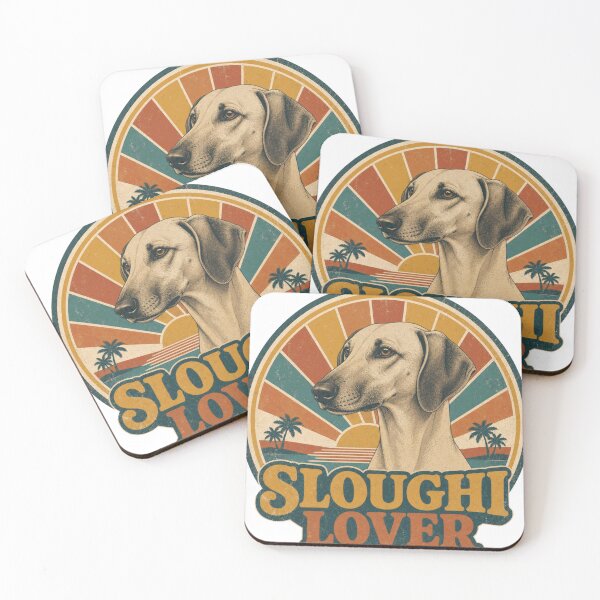 Item preview, Sloughi Retro Sunset Emblem Sloughi Lover designed and sold by BoosterShop.