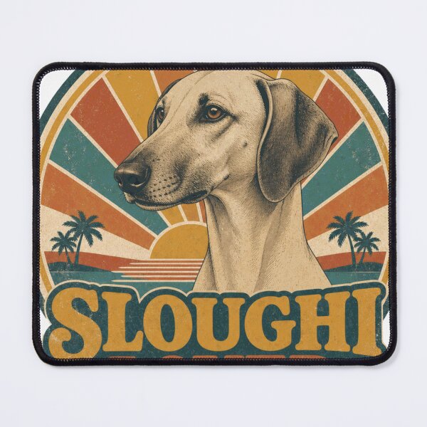 Item preview, Sloughi Retro Sunset Emblem Sloughi Lover designed and sold by BoosterShop.