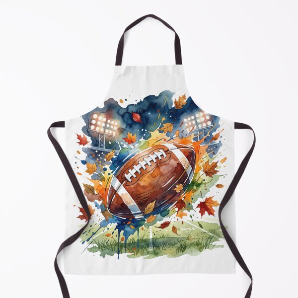 Item preview, Fall Football Watercolor American Football Autumn Leaves Stadium Sports Design designed and sold by favoprintaart.