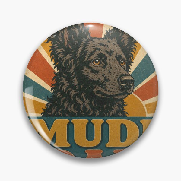 Item preview, Mudi Retro Sunset Emblem Mudi Dad designed and sold by BoosterShop.