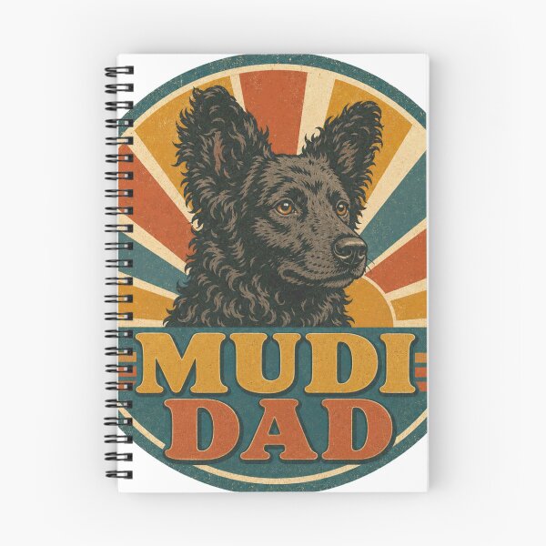 Item preview, Mudi Retro Sunset Emblem Mudi Dad designed and sold by BoosterShop.