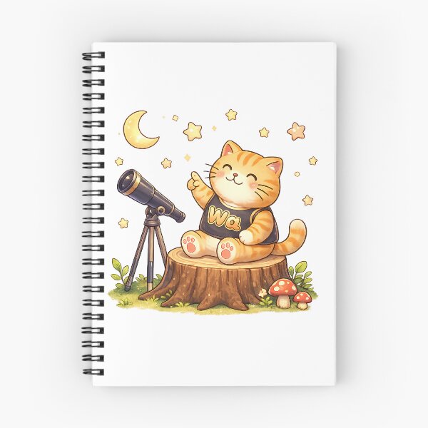 Item preview, Kawaii Orange Cat Stargazing Cute Cartoon Animal Design designed and sold by Wawa5656.