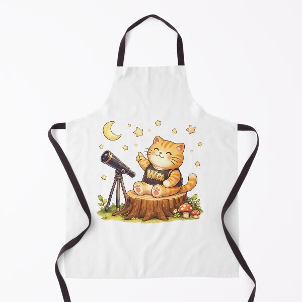 Item preview, Kawaii Orange Cat Stargazing Cute Cartoon Animal Design designed and sold by Wawa5656.