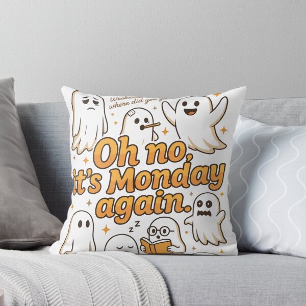 Item preview, Oh No ,It's Monday Again Cute Ghost designed and sold by NivaArt365.