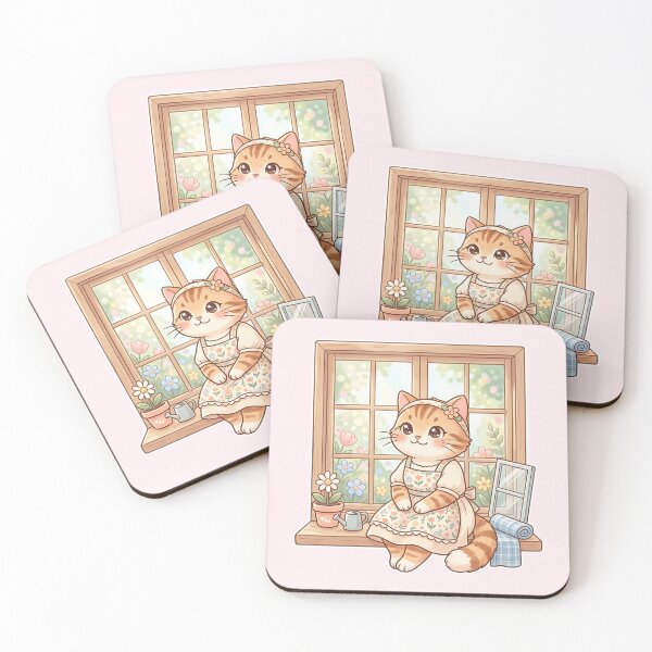 Item preview, Cozy Cottagecore Cat: Window Nook Kawaii designed and sold by CuteKats.