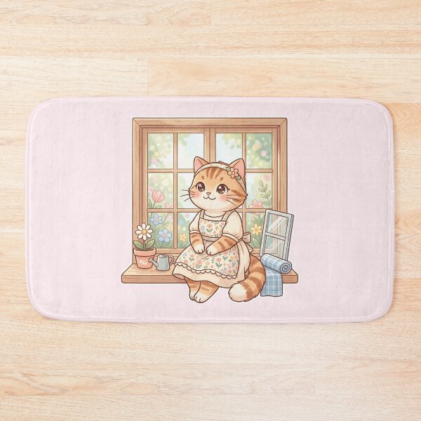 Item preview, Cozy Cottagecore Cat: Window Nook Kawaii designed and sold by CuteKats.