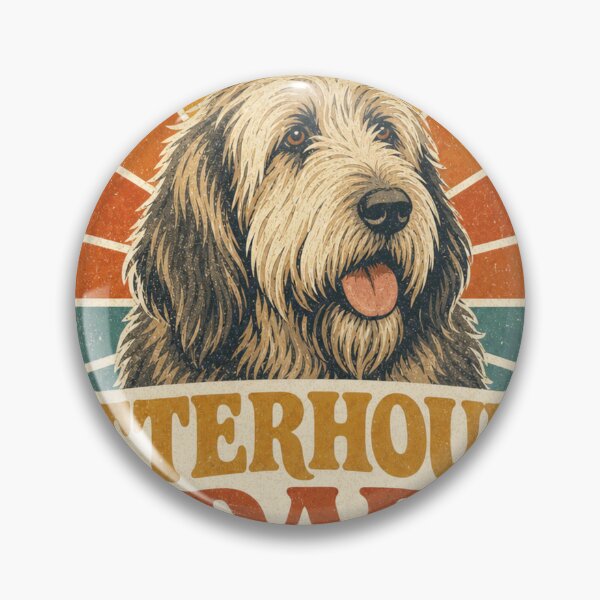 Artikelvorschau, Otterhound Retro Sonnenuntergang Emblem Otterhound Dad entworfen und verkauft von BoosterShop.