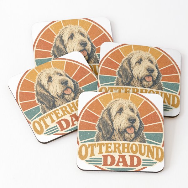 Item preview, Otterhound Retro Sunset Emblem Otterhound Dad designed and sold by BoosterShop.