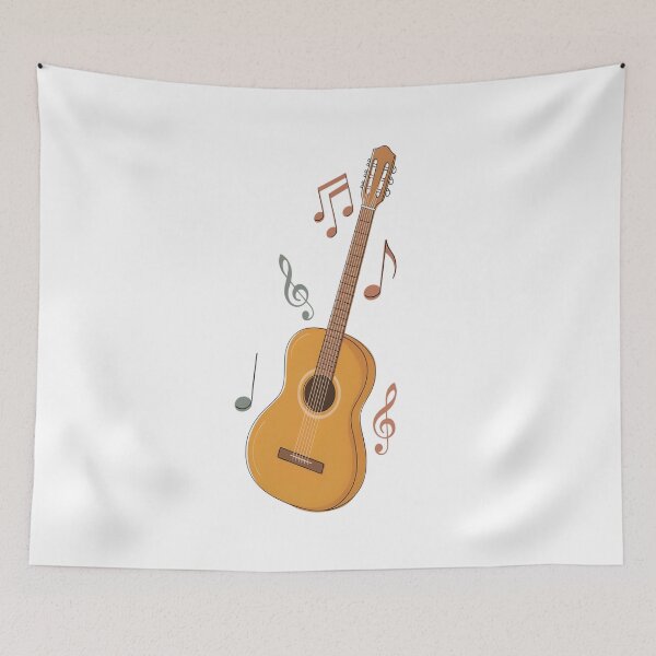Item preview, Acoustic Guitar – Minimalist Classical Music Notes Design designed and sold by Midnight Veil Designs.