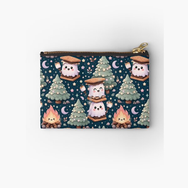 Item preview, Cute Pastel Ghost Campfire Night Pattern designed and sold by Thai Vibe Studio.