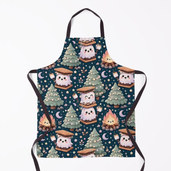 Item preview, Cute Pastel Ghost Campfire Night Pattern designed and sold by Thai Vibe Studio.