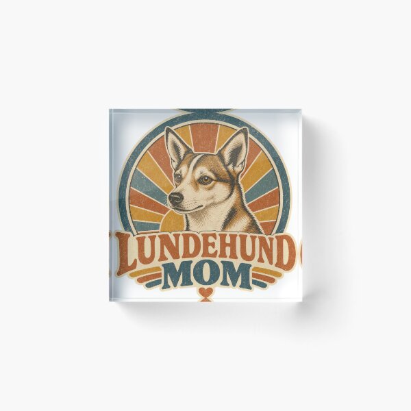 Item preview, Norwegian Lundehund Retro Sunset Emblem Lundehund Mom designed and sold by BoosterShop.