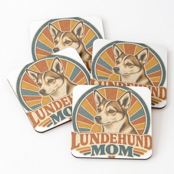Item preview, Norwegian Lundehund Retro Sunset Emblem Lundehund Mom designed and sold by BoosterShop.
