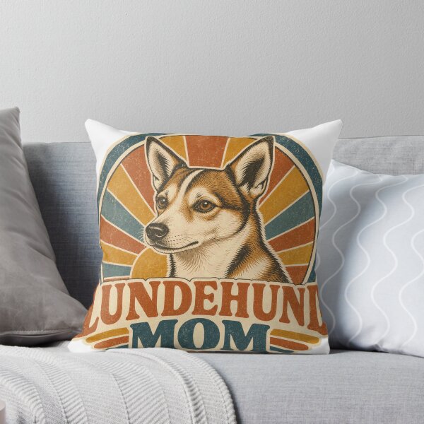Item preview, Norwegian Lundehund Retro Sunset Emblem Lundehund Mom designed and sold by BoosterShop.