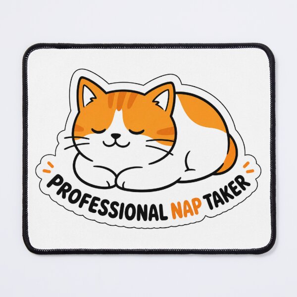 Item preview, Professional Nap Taker Funny Lazy Cat Lover Cute Kitten Humor Sarcastic Gift Tee designed and sold by NKWealthDesign.