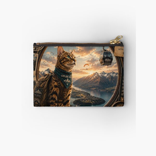 Item preview, Bengal Catventurer Queenstown New Zealand  Adventure Cats™  Vintage Explorer Travel Design designed and sold by TeeVibeHaus.
