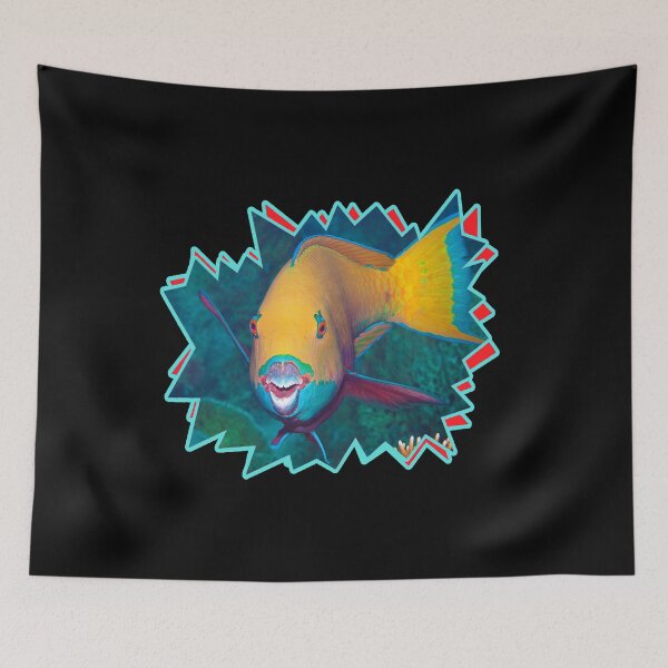 Item preview, Colorful Parrotfish Starburst Design * Graphic Underwater Art |  designed and sold by Photo & Design Ute Niemann.