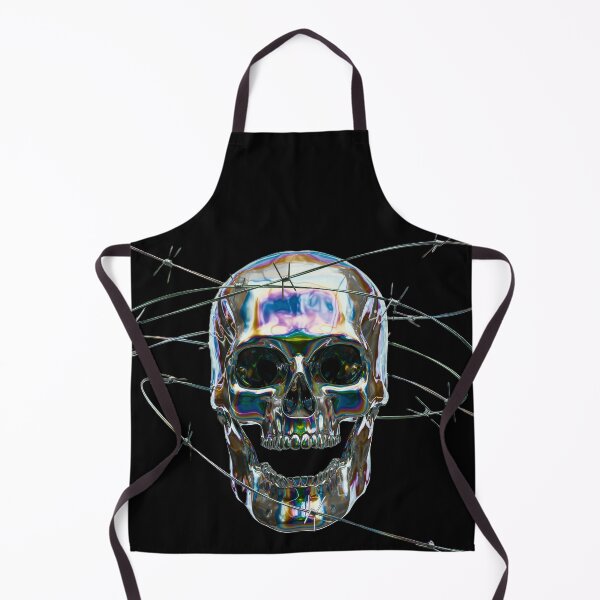 Item preview, Crystal Skull Wrapped in Barbed Wire – Iridescent Gothic Art designed and sold by BuckaBaby.