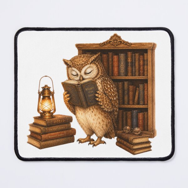 Item preview, Dark Academia Owl Vintage Library Bookshelf Art designed and sold by AQUILAKREO.