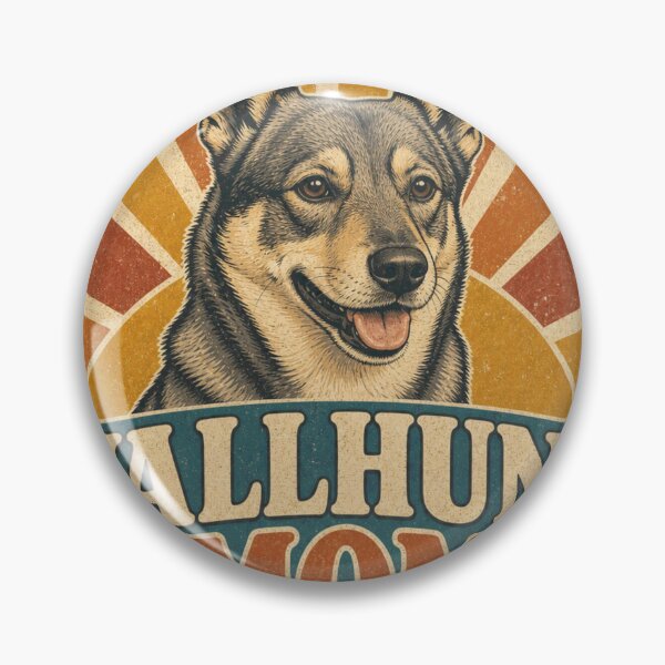 Item preview, Swedish Vallhund Retro Sunset Emblem Vallhund Mom designed and sold by BoosterShop.