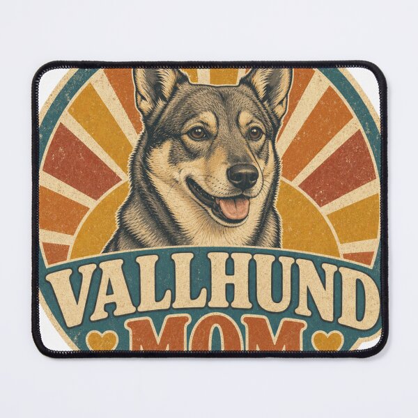 Item preview, Swedish Vallhund Retro Sunset Emblem Vallhund Mom designed and sold by BoosterShop.
