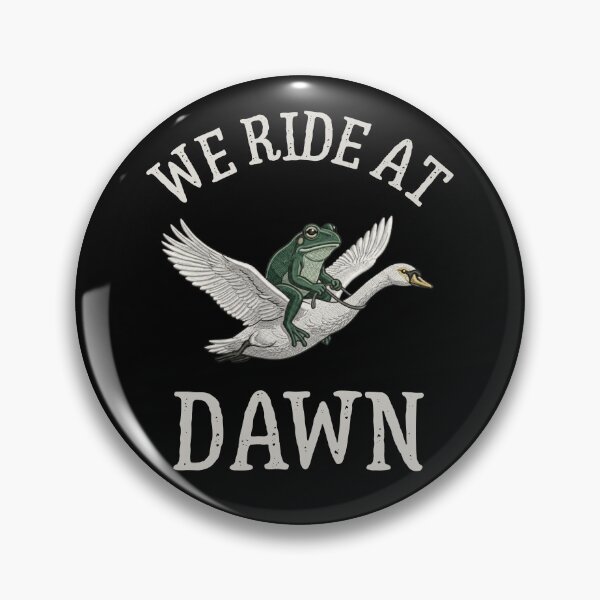 Item preview, We Ride at Dawn Funny Frog Riding Goose Morning Adventure Humor designed and sold by Cree8if.