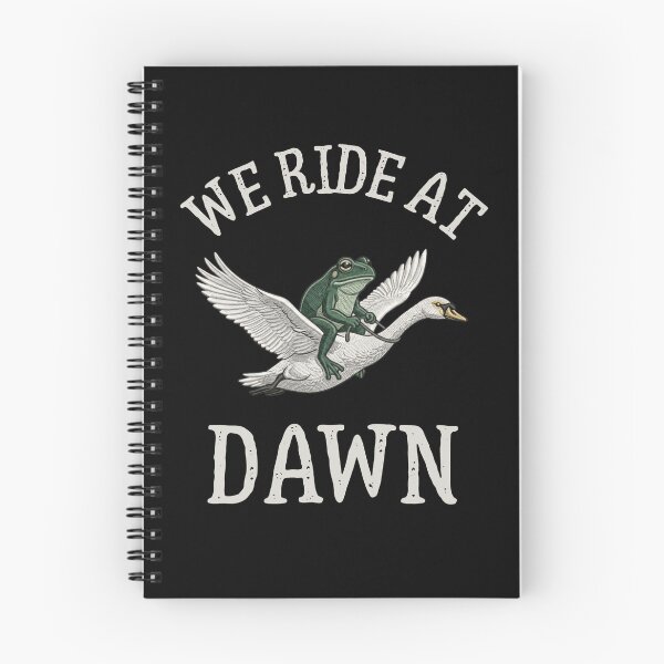 Item preview, We Ride at Dawn Funny Frog Riding Goose Morning Adventure Humor designed and sold by Cree8if.