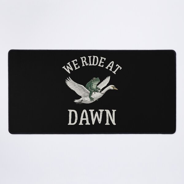 Item preview, We Ride at Dawn Funny Frog Riding Goose Morning Adventure Humor designed and sold by Cree8if.