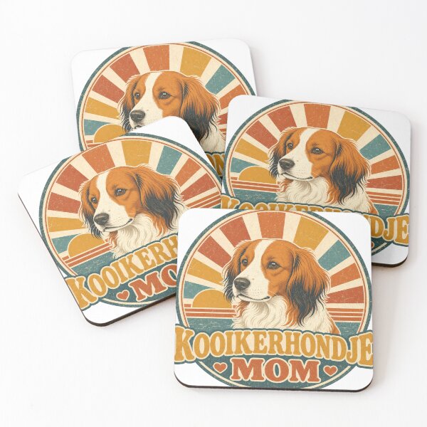 Item preview, Kooikerhondje Retro Sunset Emblem Kooikerhondje Mom designed and sold by BoosterShop.