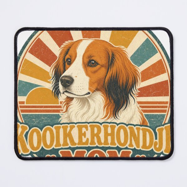 Item preview, Kooikerhondje Retro Sunset Emblem Kooikerhondje Mom designed and sold by BoosterShop.