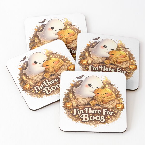 Item preview, I'm Here For Boos Cute Ghost & Pumpkin Hug Halloween Sticker designed and sold by RDcollections.