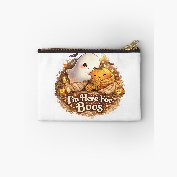 Item preview, I'm Here For Boos Cute Ghost & Pumpkin Hug Halloween Sticker designed and sold by RDcollections.