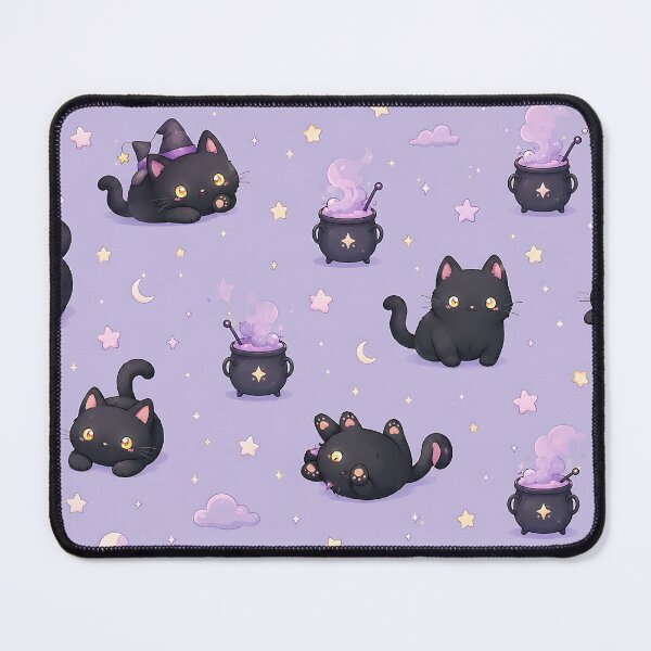 Item preview, Kawaii Black Cat Stars Night Pattern designed and sold by Thai Vibe Studio.