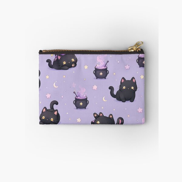 Item preview, Kawaii Black Cat Stars Night Pattern designed and sold by Thai Vibe Studio.